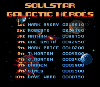 SoulStar - Screenshot - High Scores