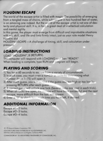 Houdini Escape - Box - Back
