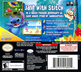 Disney: Stitch Jam - Box - Back Image