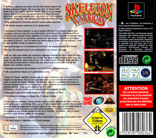 Skeleton Warriors - Box - Back Image