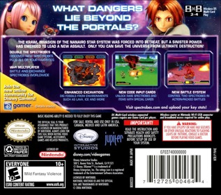 Spectrobes: Beyond the Portals - Box - Back Image