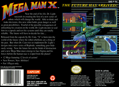 Mega Man X - Box - Back Image