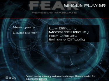 F.E.A.R.: Perseus Mandate - Screenshot - Game Select