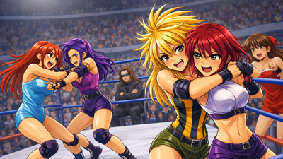 Super Wrestle Angels - Fanart - Background