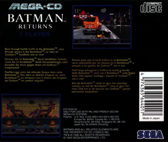 Batman Returns - Box - Back Image