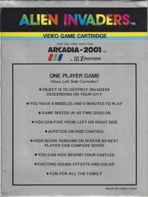 Alien Invaders - Box - Back