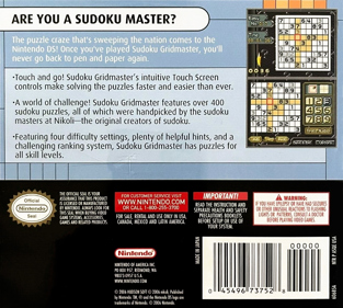 Sudoku Gridmaster - Box - Back Image