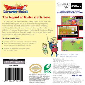 Dragon Quest Monsters: Caravan Heart  - Box - Back - Reconstructed