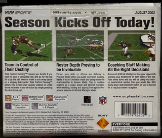 NFL GameDay 2004 - Box - Back Image