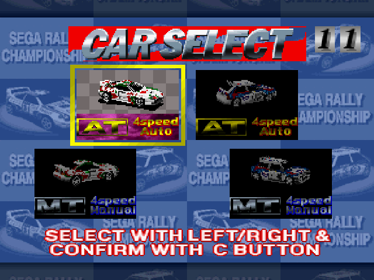 Sega Rally Championship - Screenshot - Game Select