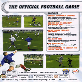 FIFA Soccer 2002: Major League Soccer - Box - Back Image
