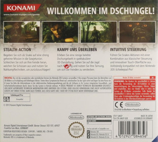 Metal Gear Solid 3D: Snake Eater - Box - Back