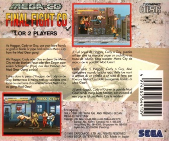 Final Fight CD - Box - Back Image