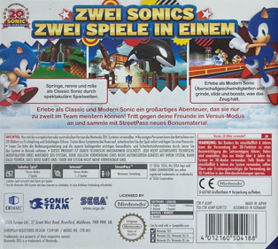 Sonic Generations - Box - Back Image