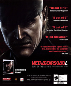 Metal Gear Solid 4: Guns of the Patriots - Advertisement Flyer - Front