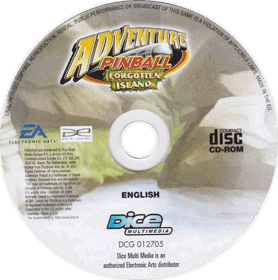 Adventure Pinball: Forgotten Island - Disc