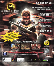 Mortal Kombat: Deception - Advertisement Flyer - Front