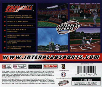 Interplay Sports Baseball 2000 - Box - Back Image