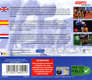 ESPN International Track & Field - Box - Back Image