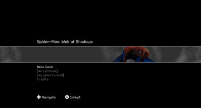 Spider-Man: Web of Shadows - Screenshot - Game Select