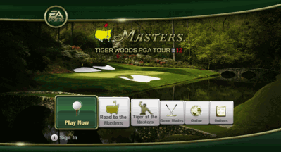 Tiger Woods PGA TOUR 12: Masters - Screenshot - Game Select