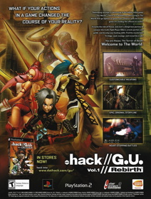 .hack//G.U. Vol. 1: Rebirth - Advertisement Flyer - Front