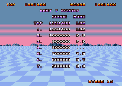 Space Harrier II - Screenshot - High Scores Image