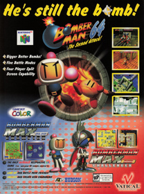 Bomberman 64: The Second Attack! - Advertisement Flyer - Front