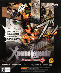 Dynasty Warriors 5: Xtreme Legends - Advertisement Flyer - Front