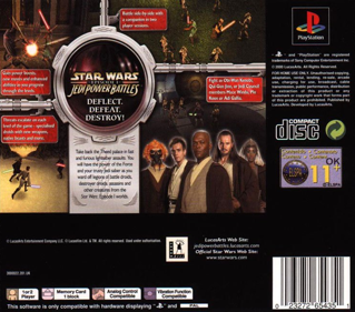 Star Wars: Episode I: Jedi Power Battles - Box - Back Image