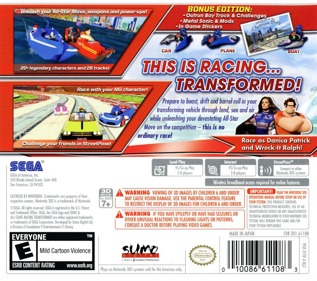 Sonic & All-Stars Racing Transformed - Box - Back