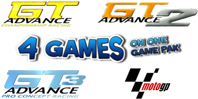 4 Games on One Game Pak: GT Advance / GT Advance 2 / GT Advance 3 / MotoGP - Clear Logo