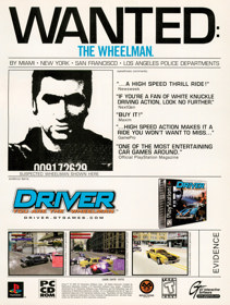 Driver: You Are The Wheelman - Advertisement Flyer - Front