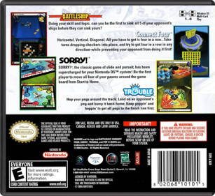 4 Game Pack!: Battleship/Connect Four/Sorry!/Trouble - Box - Back - Reconstructed