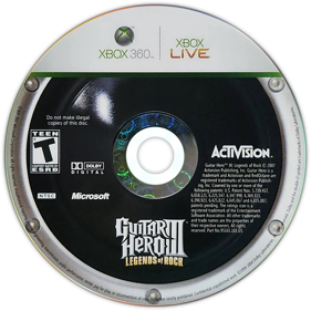 Guitar Hero III: Legends of Rock - Disc