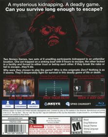 Zero Escape: The Nonary Games - Box - Back