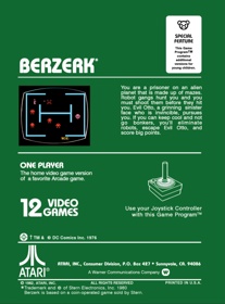 Berzerk - Box - Back Image