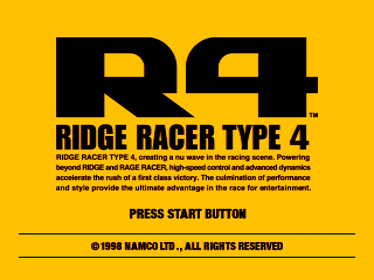 R4: Ridge Racer Type 4 - Screenshot - Game Title Image