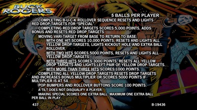 Buck Rogers - Arcade - Controls Information