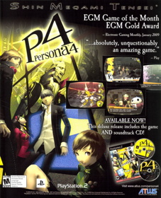 Shin Megami Tensei: Persona 4 - Advertisement Flyer - Front