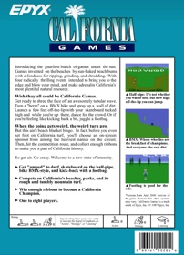 California Games - Box - Back Image