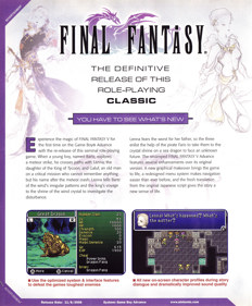 Final Fantasy V Advance - Advertisement Flyer - Front