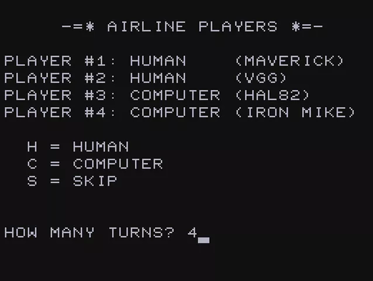 Airline - Screenshot - Game Select