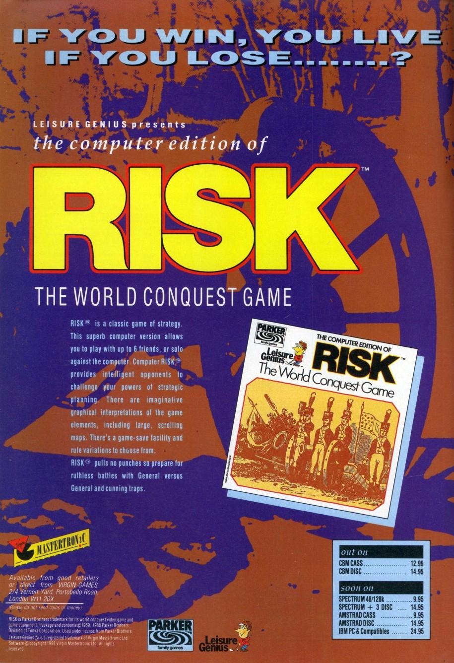 The Computer Edition of RISK: The World Conquest Game Images ...