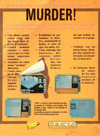 Murder! - Box - Back