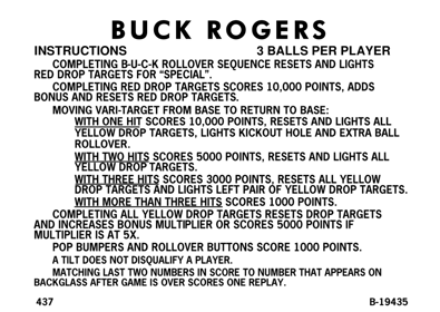 Buck Rogers - Arcade - Controls Information