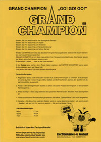 Grand Champion - Advertisement Flyer - Back