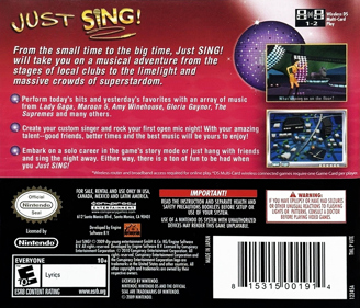 Just Sing! - Box - Back