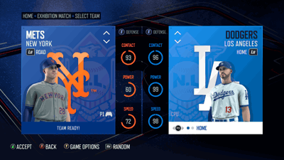 R.B.I. Baseball 21 - Screenshot - Game Select