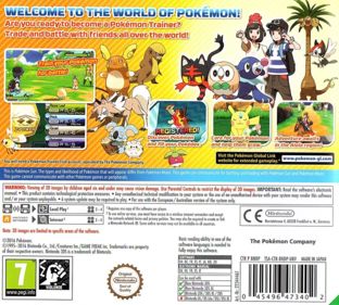Pokémon Sun - Box - Back